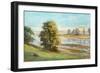 Martlesham Creek near Woodbridge, Suffolk, 1991 (Oil and Pastel on Canvas)-Anthea Durose-Framed Giclee Print