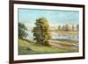 Martlesham Creek near Woodbridge, Suffolk, 1991 (Oil and Pastel on Canvas)-Anthea Durose-Framed Giclee Print