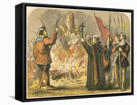 Martyrdom of Ridley and Latimer-English School-Framed Stretched Canvas