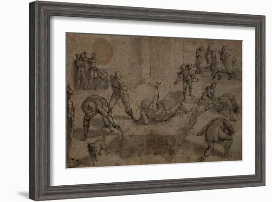 Martyrdom of Saint Lawrence-Luca Cambiasi-Framed Art Print