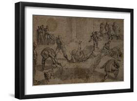 Martyrdom of Saint Lawrence-Luca Cambiasi-Framed Art Print
