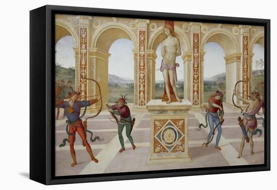 Martyrdom of Saint Sebastian-Pietro Perugino-Framed Stretched Canvas