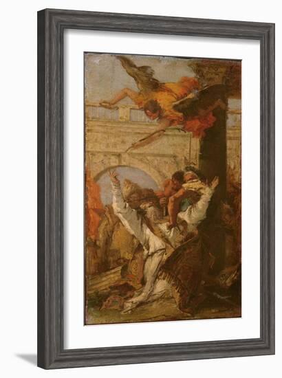 Martyrdom of St. John, Bishop of Bergamo-Giovanni Battista Tiepolo-Framed Giclee Print