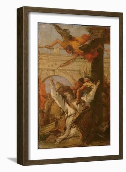 Martyrdom of St. John, Bishop of Bergamo-Giovanni Battista Tiepolo-Framed Giclee Print