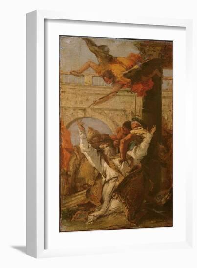 Martyrdom of St. John, Bishop of Bergamo-Giovanni Battista Tiepolo-Framed Giclee Print