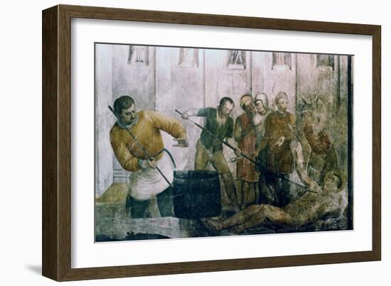 Martyrdom of St Laurence, Mid 15th Century-Fra Angelico-Framed Giclee Print