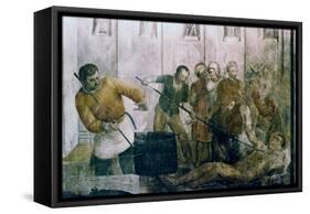 Martyrdom of St Laurence, Mid 15th Century-Fra Angelico-Framed Stretched Canvas