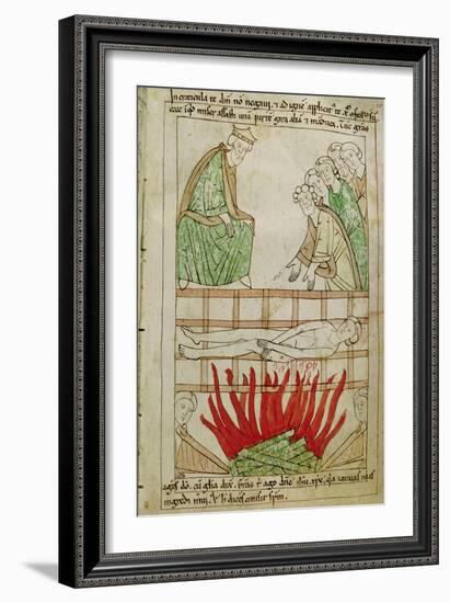 Martyrdom of St. Lawrence in 258 Ad, from a Bible-null-Framed Giclee Print