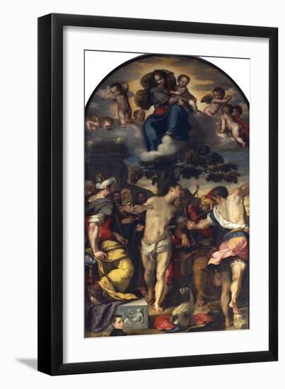 Martyrdom of St Sebastian, 1558, Altarpiece-Federico Barocci-Framed Giclee Print