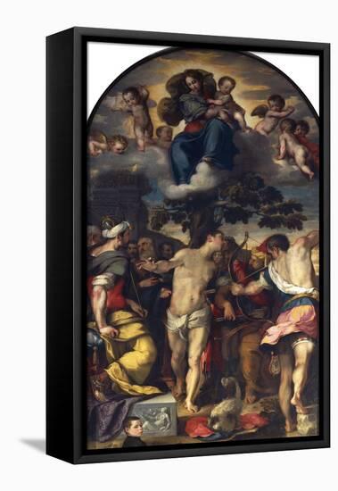 Martyrdom of St Sebastian, 1558, Altarpiece-Federico Barocci-Framed Stretched Canvas