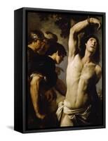 Martyrdom of St Sebastian-Andrea Vaccaro-Framed Stretched Canvas