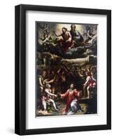 Martyrdom of St Stephen, Ca 1521-Giulio Romano-Framed Giclee Print