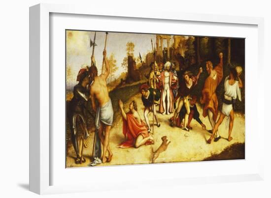 Martyrdom of St Stephen, Division of Martinengo Altarpiece-Lorenzo Lotto-Framed Giclee Print