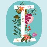 Vector Hand Drawn Floral Monogram with Vintage Amazing Flowers! Letters V Perfect for Backgrounds O-MarushaBelle-Art Print