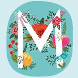 Vector Hand Drawn Floral Monogram with Vintage Amazing Flowers! Letters P Perfect for Backgrounds O-MarushaBelle-Art Print