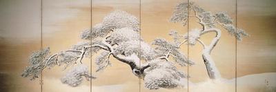 Pines in Snow, Decoration from Six-Panel Screen-Maruyama Okyo-Framed Giclee Print