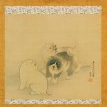 Three Puppies, 1790 (Ink & Colour on Silk, Mounted as a Hanging Scroll)-Maruyama Okyo-Giclee Print