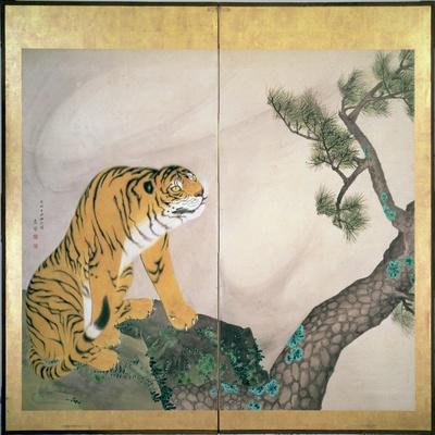 Tiger Screen, Japanese, 1781 (Ink, Colour and Gold on Paper)