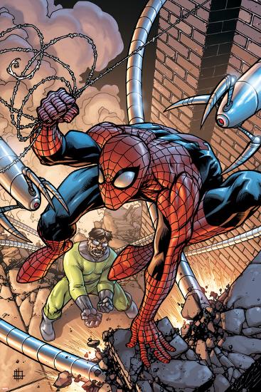 Marvel Adventures Spider-Man No.45 Cover: Spider-Man and Doctor Octopus-Zach Howard-Lamina Framed Poster