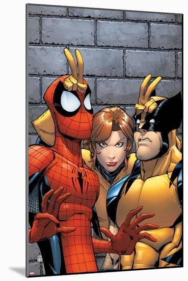Marvel Adventures Spider-Man No.7 Cover: Spider-Man, Wolverine, and Shadowcat Standing-Patrick Scherberger-Mounted Poster
