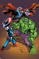 Marvel Adventures Super Heroes No.21 Cover: Captain America, Hulk, and Dr. Strange Posing-Carlo Pagulayan-Lamina Framed Poster