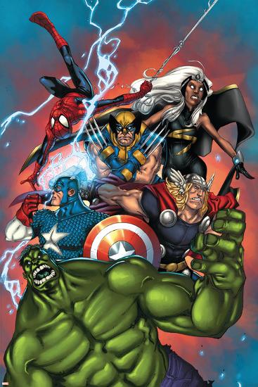 Marvel Adventures The Avengers No.36 Cover: Hulk-Ig Guara-Lamina Framed Poster