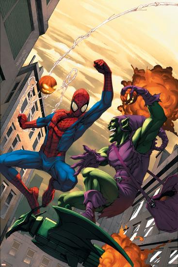 Marvel Age Spider-Man No.16 Cover: Spider-Man and Green Goblin-Roger Cruz-Lamina Framed Poster