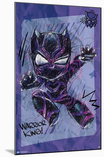 Marvel Black Panther - Scribble-Trends International-Mounted Poster