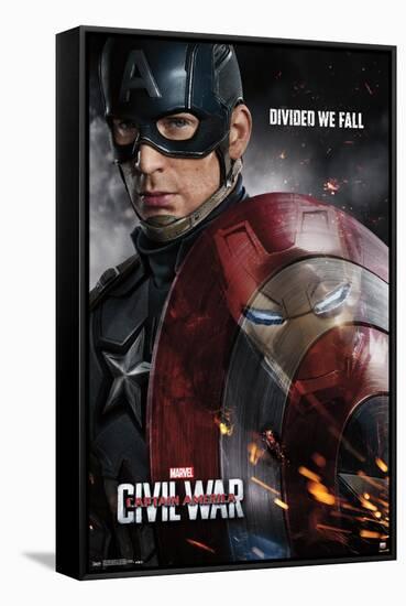 Marvel Cinematic Universe - Captain America - Civil War - Shield Reflection One Sheet-Trends International-Framed Stretched Canvas