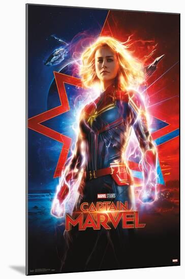 Marvel Cinematic Universe - Captain Marvel - One Sheet-Trends International-Mounted Poster