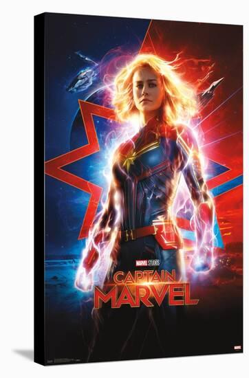 Marvel Cinematic Universe - Captain Marvel - One Sheet-Trends International-Stretched Canvas