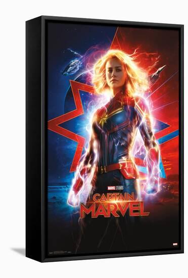 Marvel Cinematic Universe - Captain Marvel - One Sheet-Trends International-Framed Stretched Canvas