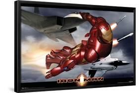 Marvel Cinematic Universe - Iron Man - In Flight with Jets-Trends International-Framed Poster