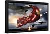 Marvel Cinematic Universe - Iron Man - In Flight with Jets-Trends International-Framed Poster