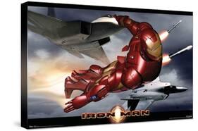 Marvel Cinematic Universe - Iron Man - In Flight with Jets-Trends International-Stretched Canvas