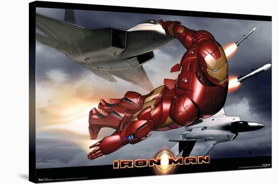 Marvel Cinematic Universe - Iron Man - In Flight with Jets-Trends International-Stretched Canvas
