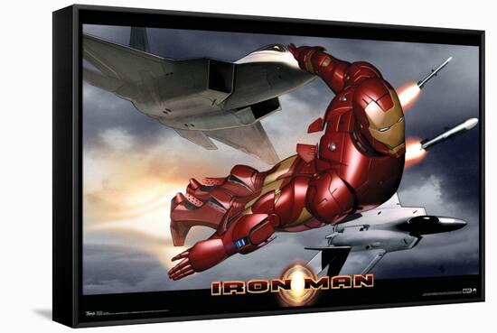 Marvel Cinematic Universe - Iron Man - In Flight with Jets-Trends International-Framed Stretched Canvas