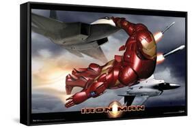 Marvel Cinematic Universe - Iron Man - In Flight with Jets-Trends International-Framed Stretched Canvas