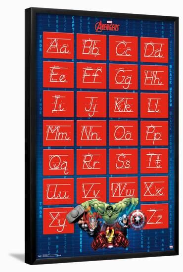 Marvel Comics - Avengers - Alphabet - Write Letters-Trends International-Framed Poster