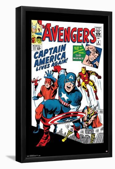 Marvel Comics - Avengers - Captain America - Comic Cover #4-Trends International-Framed Poster