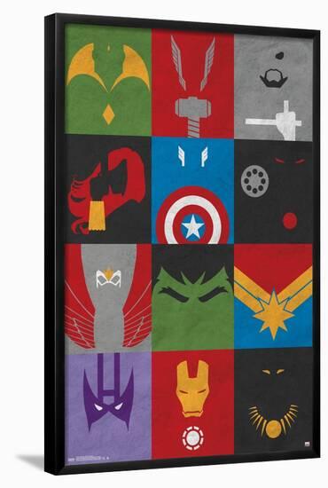 Marvel Comics - Avengers - Minimalist Grid-Trends International-Framed Poster