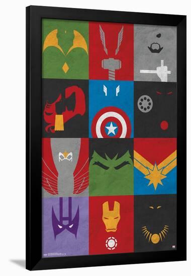 Marvel Comics - Avengers - Minimalist Grid-Trends International-Framed Poster