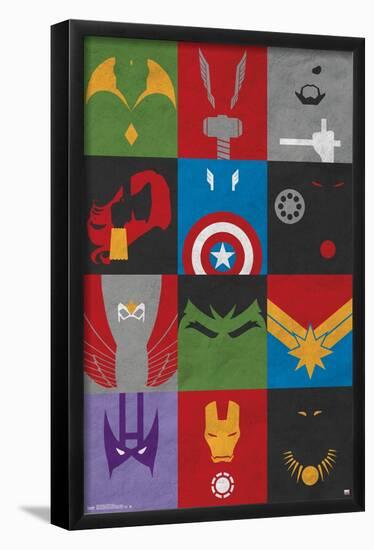 Marvel Comics - Avengers - Minimalist Grid-Trends International-Framed Poster