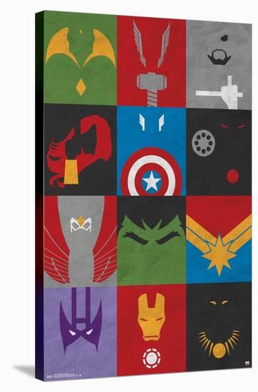 Marvel Comics - Avengers - Minimalist Grid-Trends International-Stretched Canvas