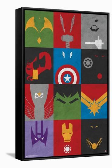 Marvel Comics - Avengers - Minimalist Grid-Trends International-Framed Stretched Canvas