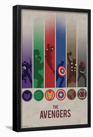 Marvel Comics - Avengers - Minimalist Logo-Trends International-Framed Poster