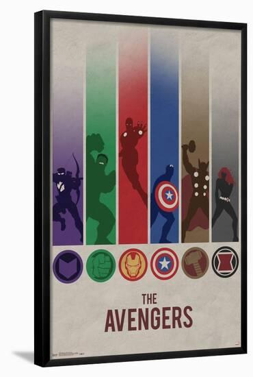 Marvel Comics - Avengers - Minimalist Logo-Trends International-Framed Poster