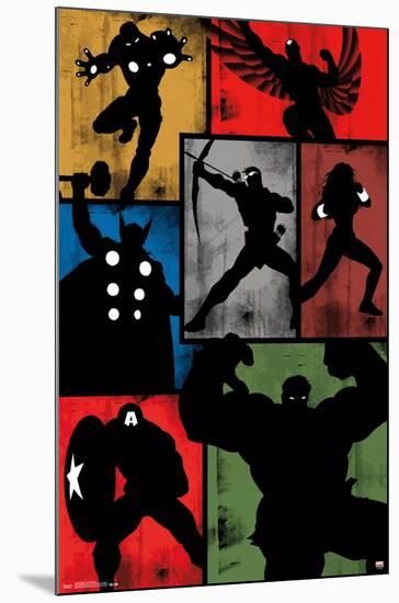 Marvel Comics - Avengers - Simplistic Grid-Trends International-Mounted Poster