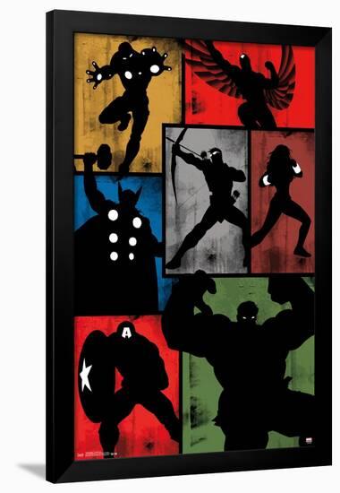 Marvel Comics - Avengers - Simplistic Grid-Trends International-Framed Poster