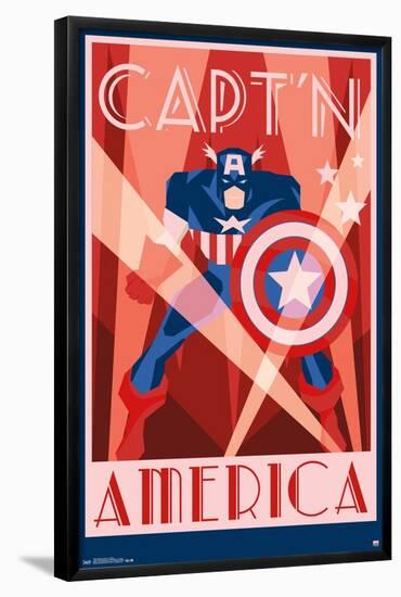 Marvel Comics - Captain America - Art Deco-Trends International-Framed Poster